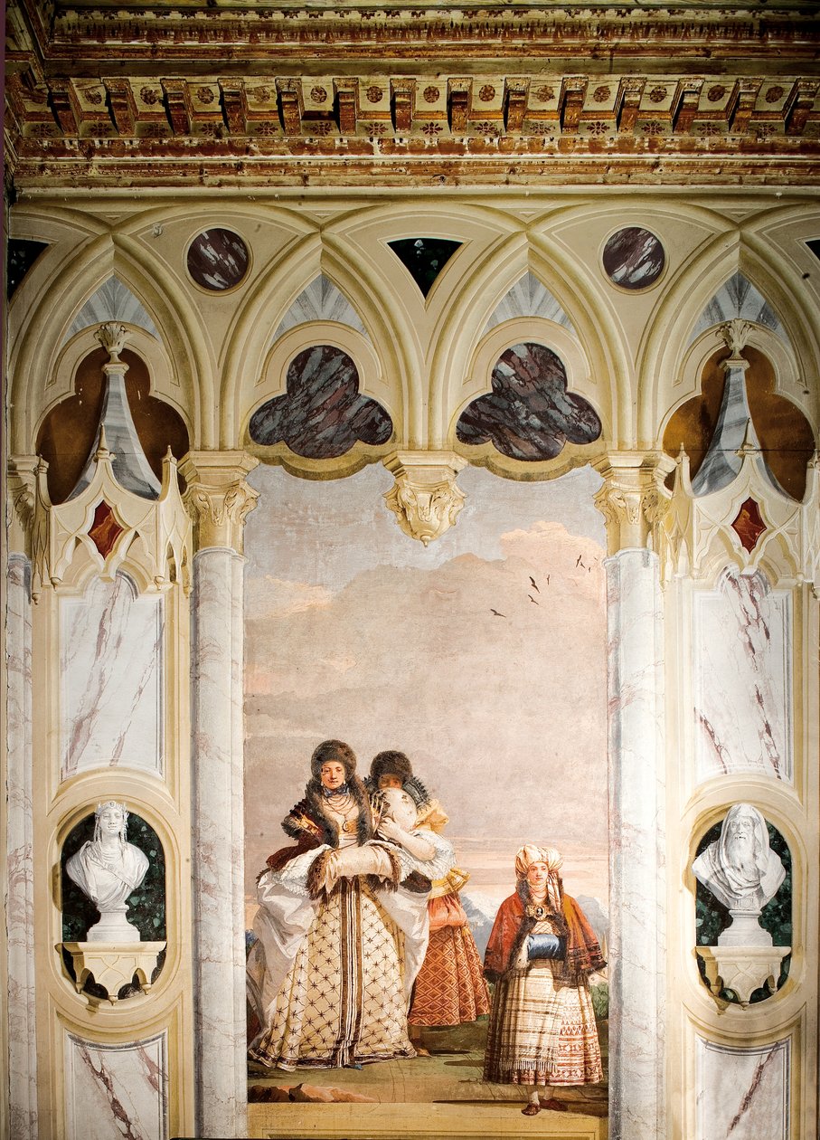Vintervandringen, fra rummet i den gotiske pavillon, i Foresteria, 1757 af Giovanni Domenico Tiepolo