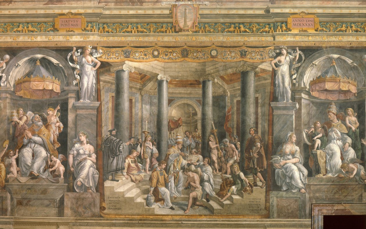 Konstantins dåb, 1517-1524 af Gianfrancesco Penni