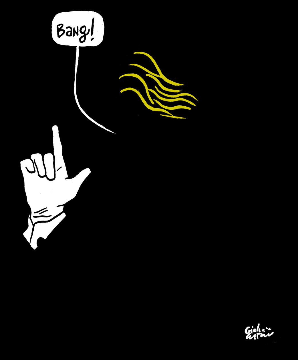 Donald Trump, 2019 (porcelæn på papir) af Gianluca Costantini
