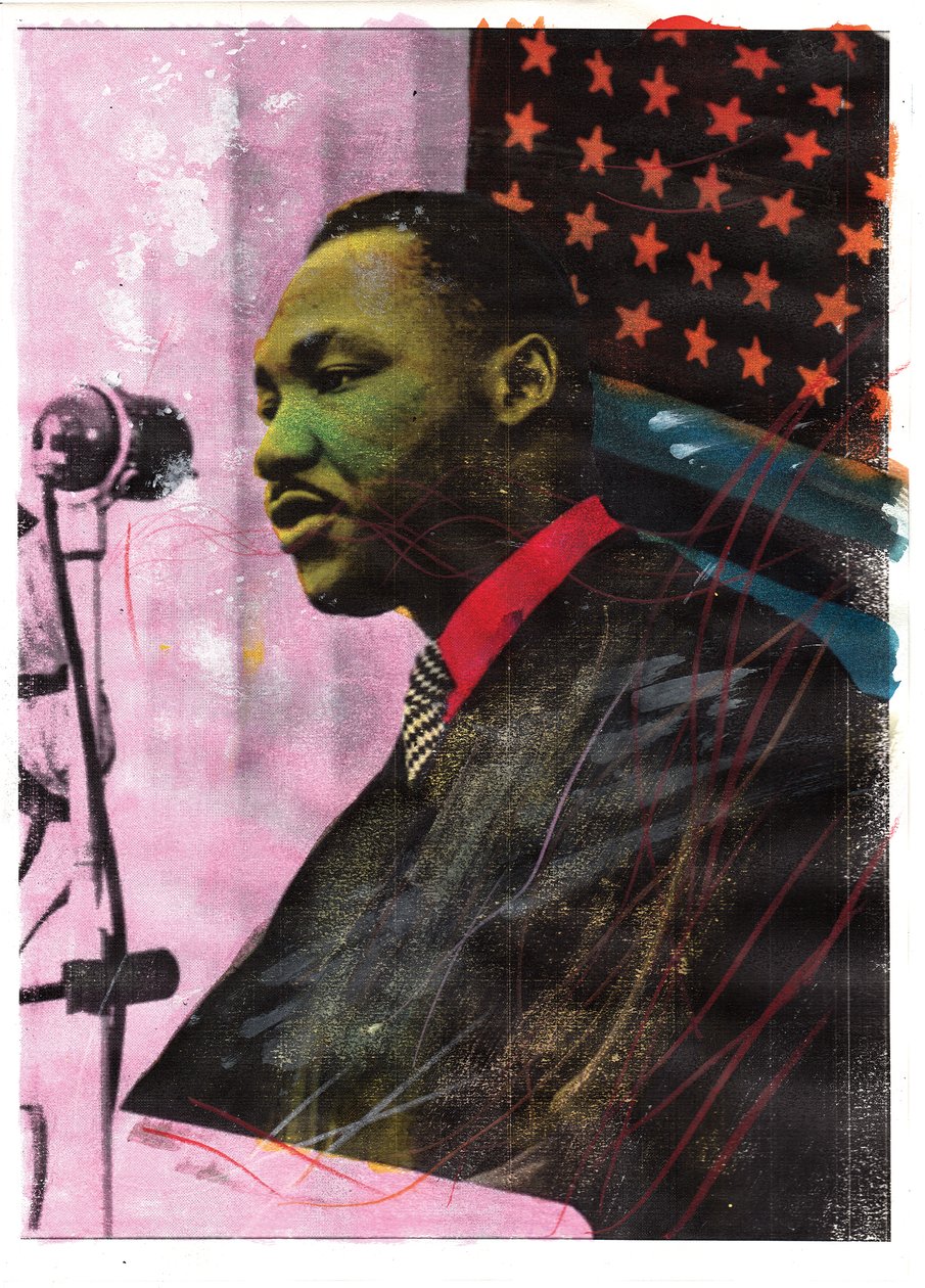 Portræt af Martin Luther King, 2011 (blandede medier) af Gianluca Costantini