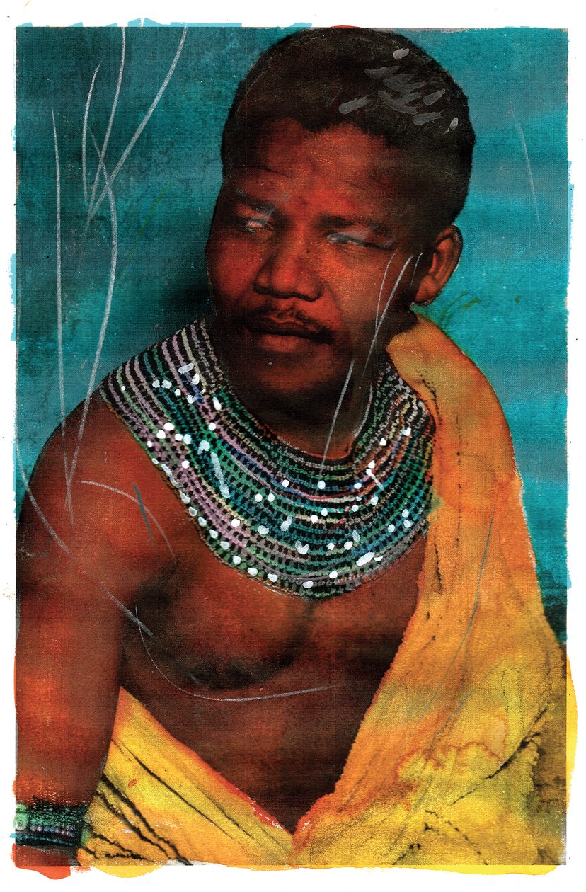 Portræt af Nelson Mandela, 2011 (blandede medier) af Gianluca Costantini