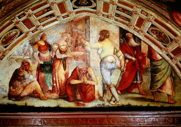 Afhugningen af Johannes Døberen, 1519 af Giannicola di Paolo