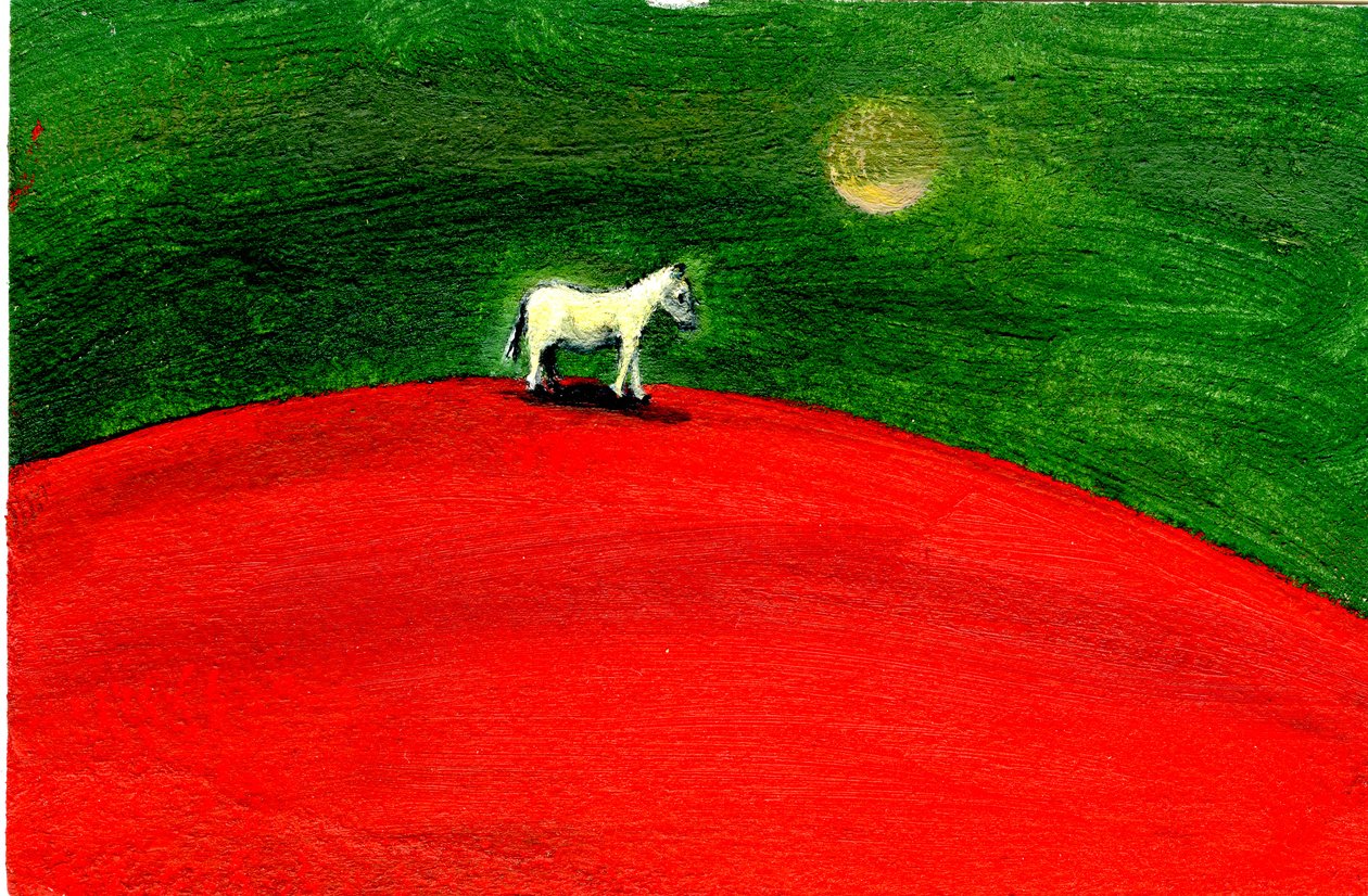 Green Night, 2004, (olie og gesso på papir) af Gigi Sudbury