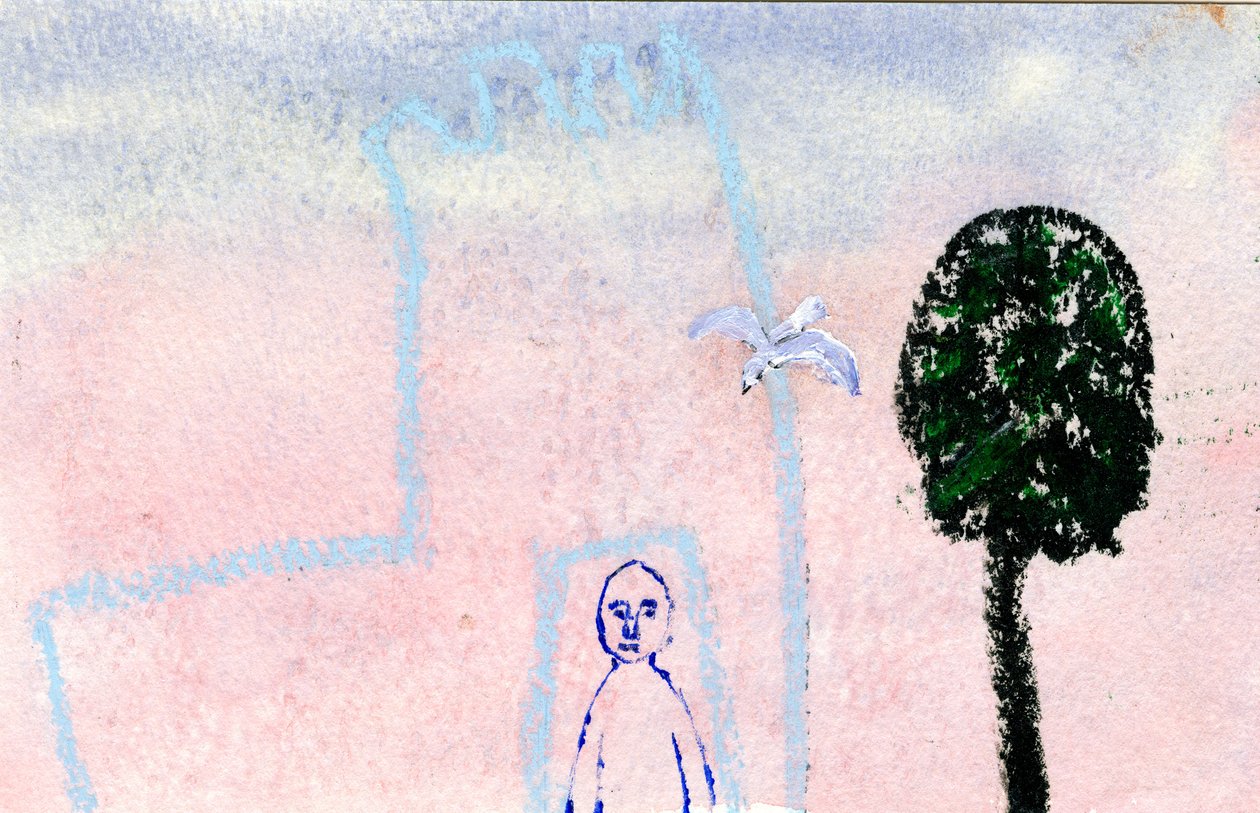 My Castle, A Seagull and A Cypress Tree, 2005, (blandet medier) af Gigi Sudbury