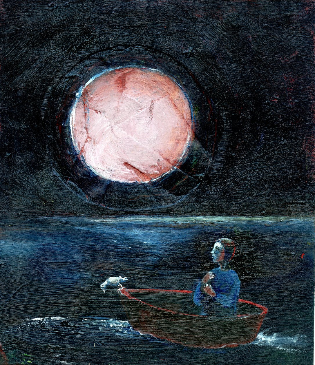 Night Bird, 2004, (olie på papir) af Gigi Sudbury