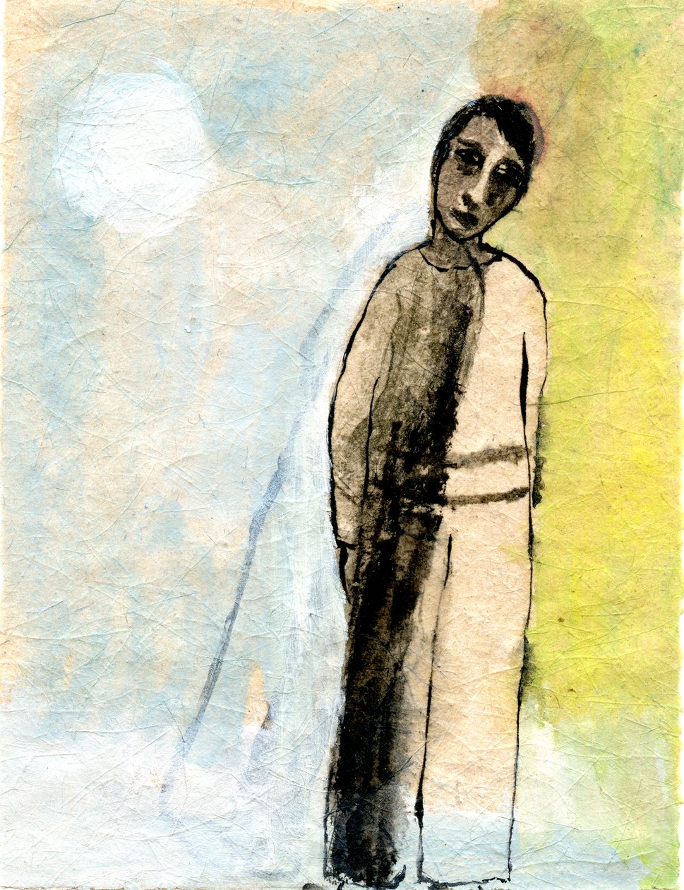 Shadow, 2005, (olie på papir) af Gigi Sudbury