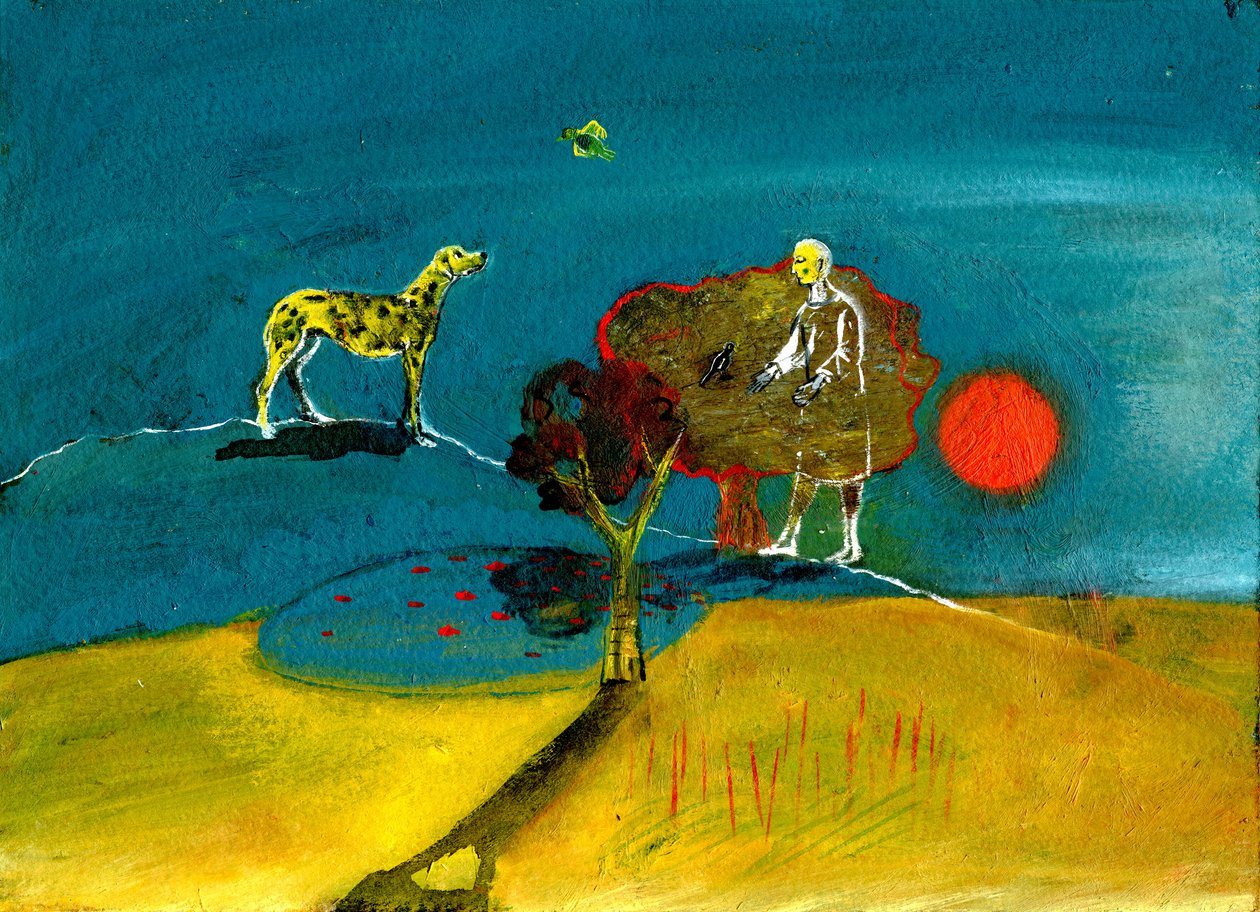 Still Blue Moment, 2004, (olie på papir) af Gigi Sudbury