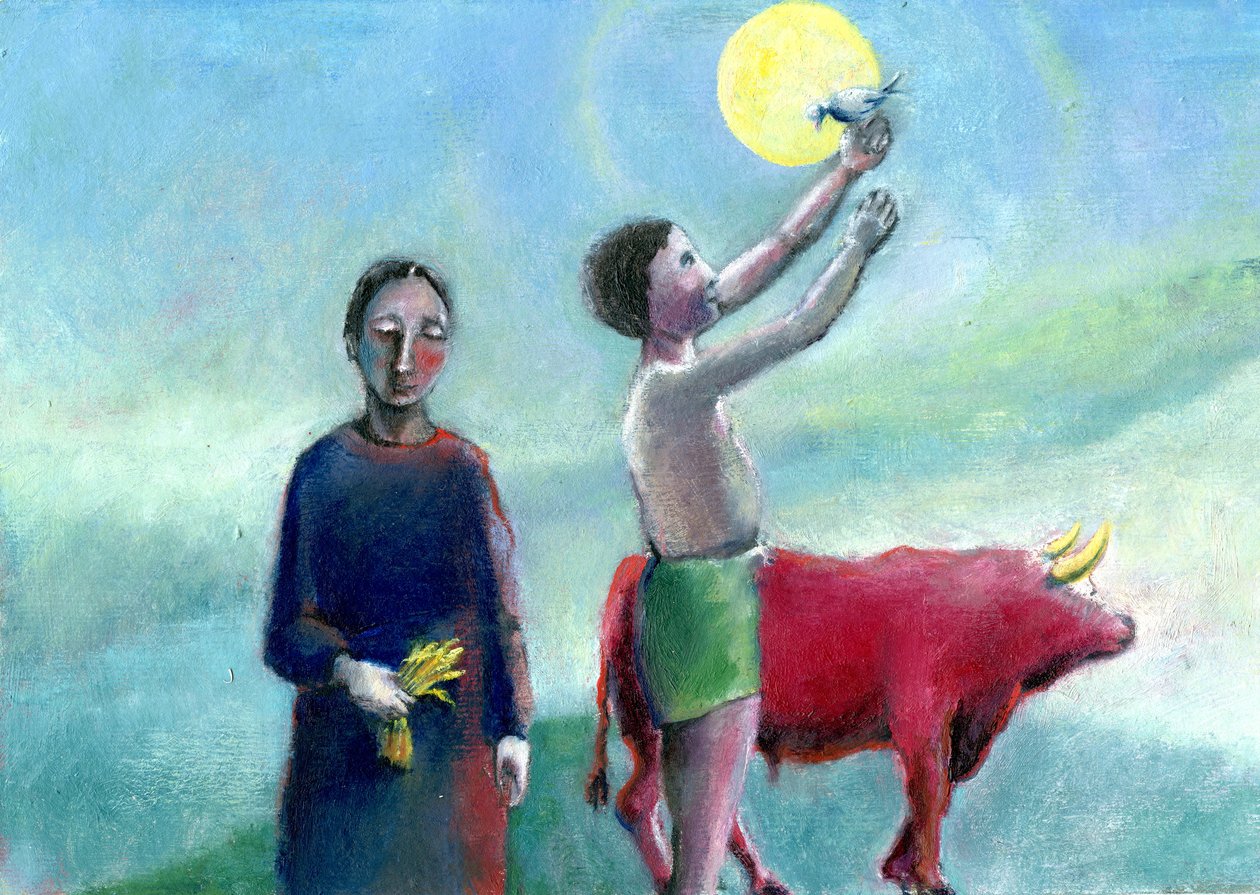 A Good Harvest, 2004, (olie på papir) af Gigi Sudbury