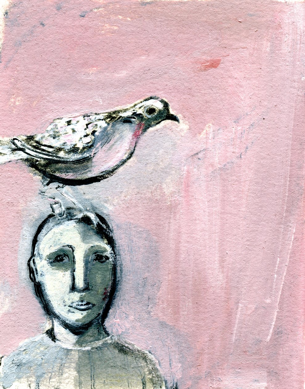 Home, 2017, (olie på papir) af Gigi Sudbury