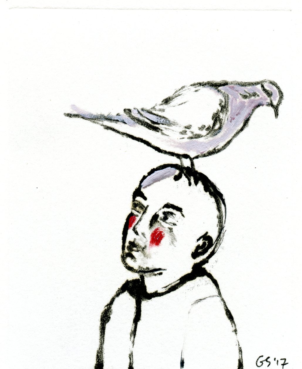 Homecoming II, 2017, (olie på papir) af Gigi Sudbury