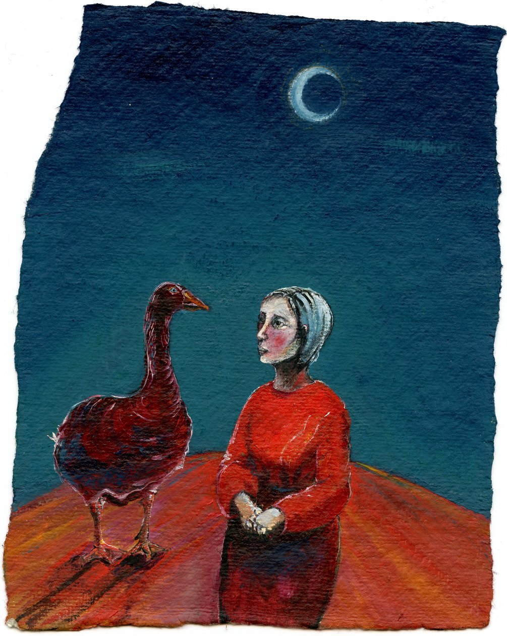 My Goose, 2004, (olie på papir) af Gigi Sudbury