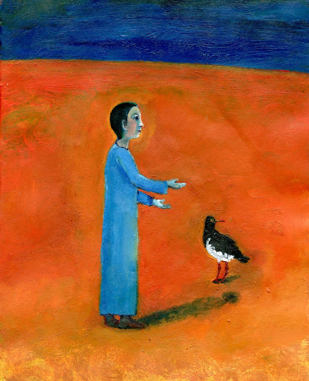 Oystercatcher, 2005, (olie på papir) af Gigi Sudbury