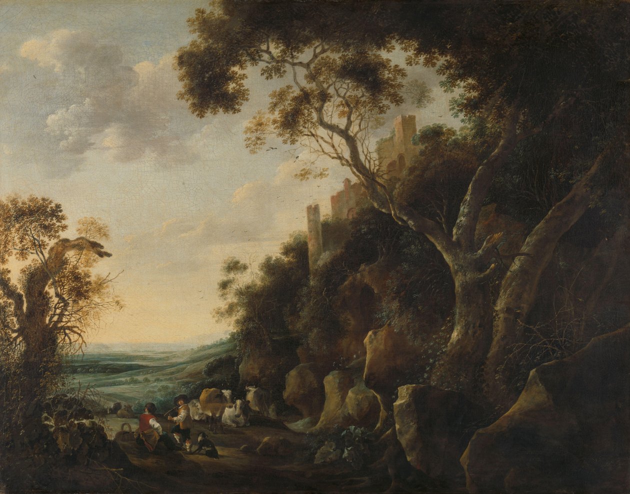 Landskab med Hyrder af Gijsbert Gillisz de Hondecoeter