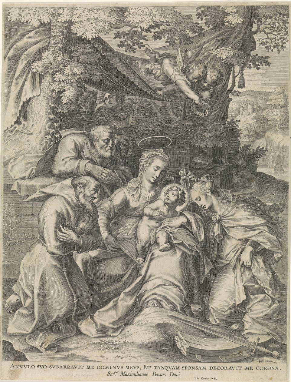 Mystisk ægteskab af Saint Catherine af Alexandria af Gijsbert Van Veen