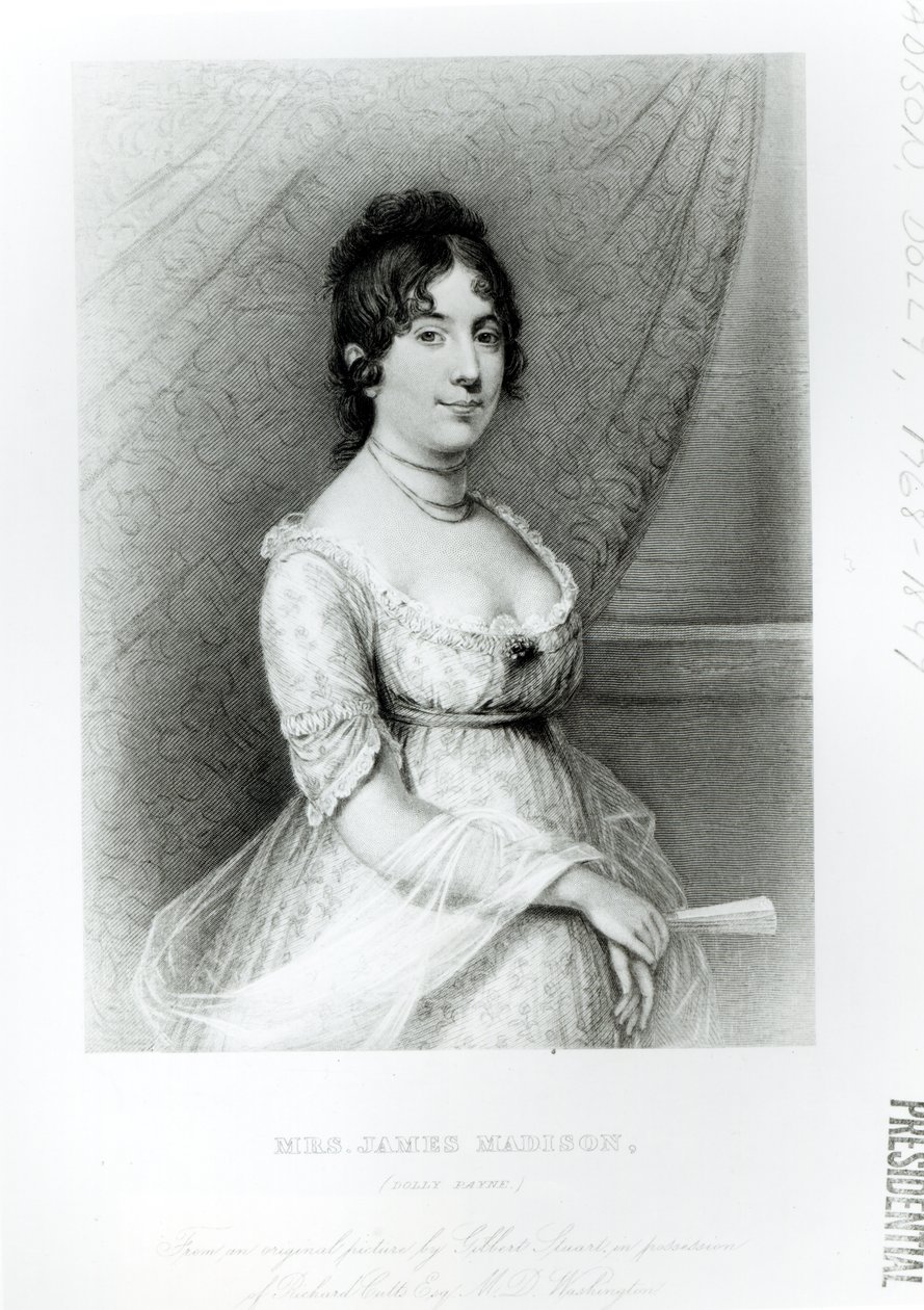 Mrs James Madison, Dolley Payne (1768-1849), ca. 1804-55 af Gilbert Stuart