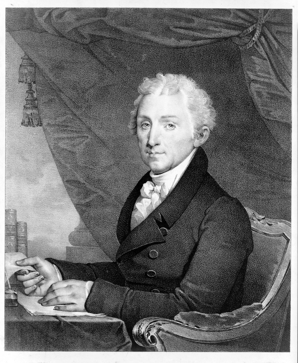 Portræt af James Monroe, pub. 1828 af Gilbert Stuart