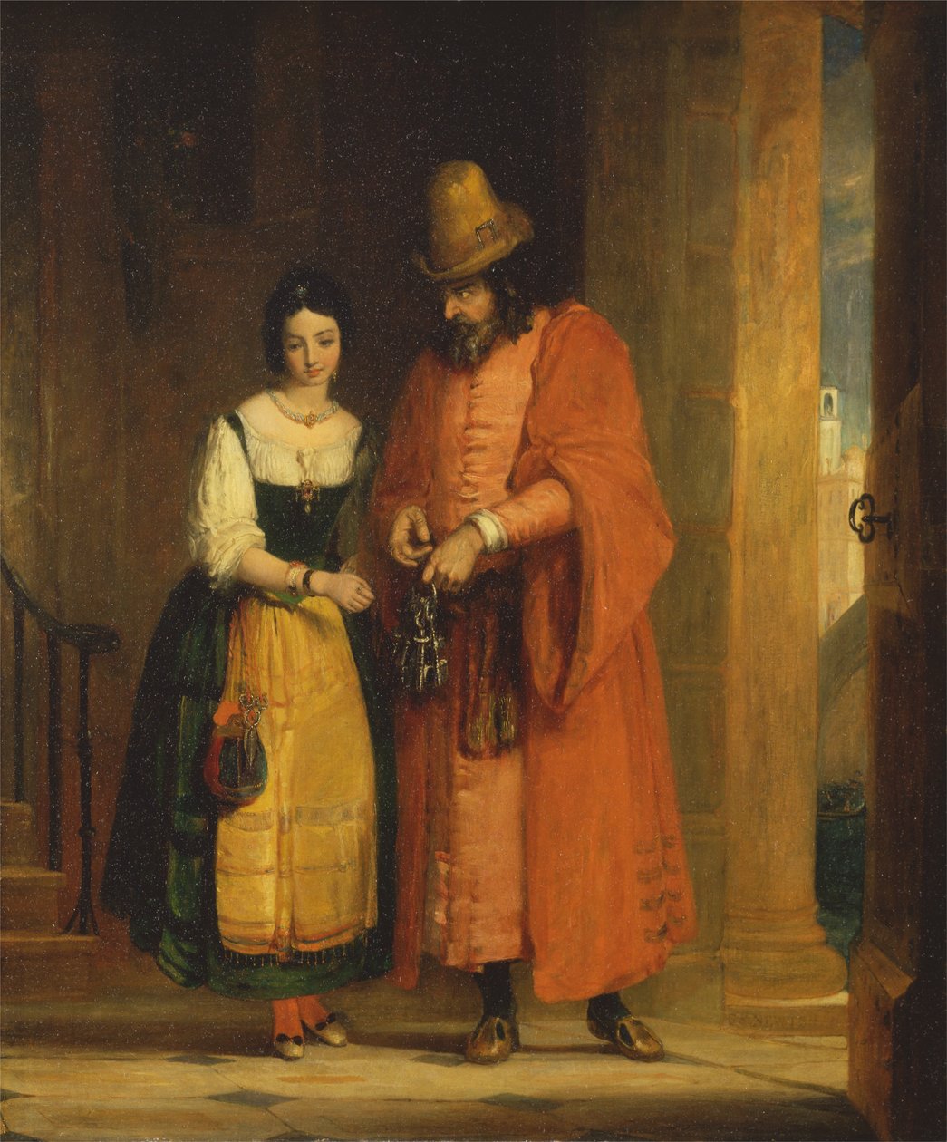 Shylock og Jessica fra købmanden i Venedig, II, ii af Gilbert Stuart