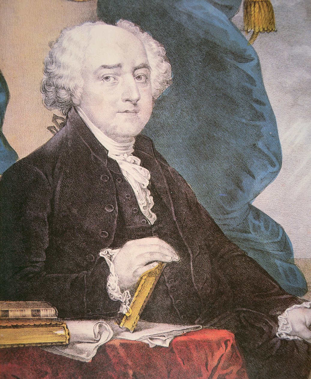 John Adams (1735-1826) udgivet af Nathaniel Currier (1813-88) (farve litho) af Gilbert (after) Stuart