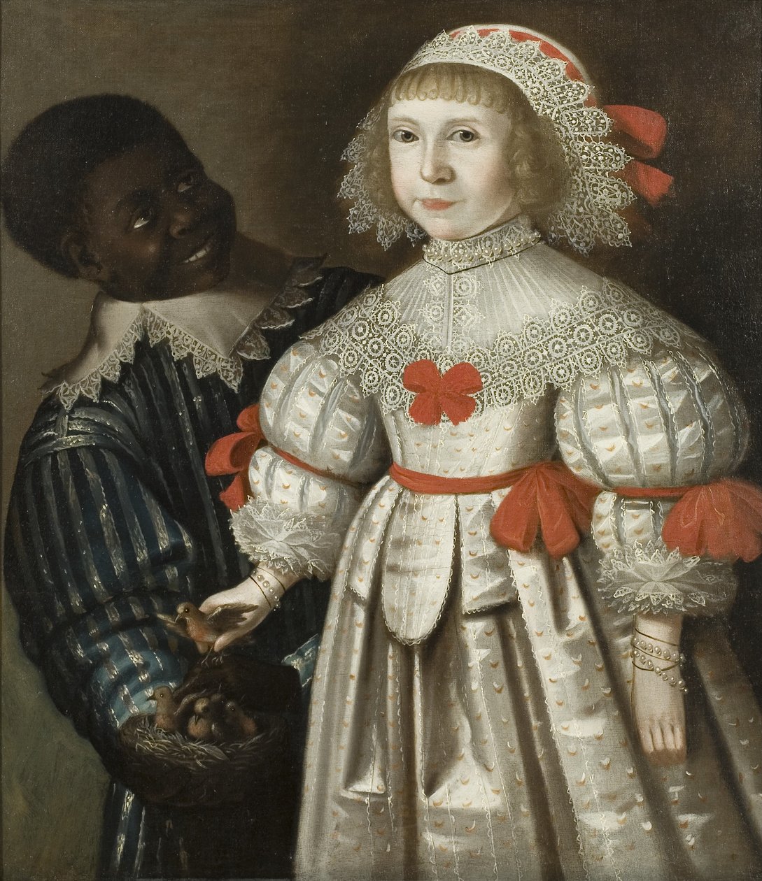 Datter af Florence Poulett og Thomas Smyth fra Ashton Court, med hendes sorte side, ca. 1640 (olie på lærred) af Gilbert (circle of) Jackson