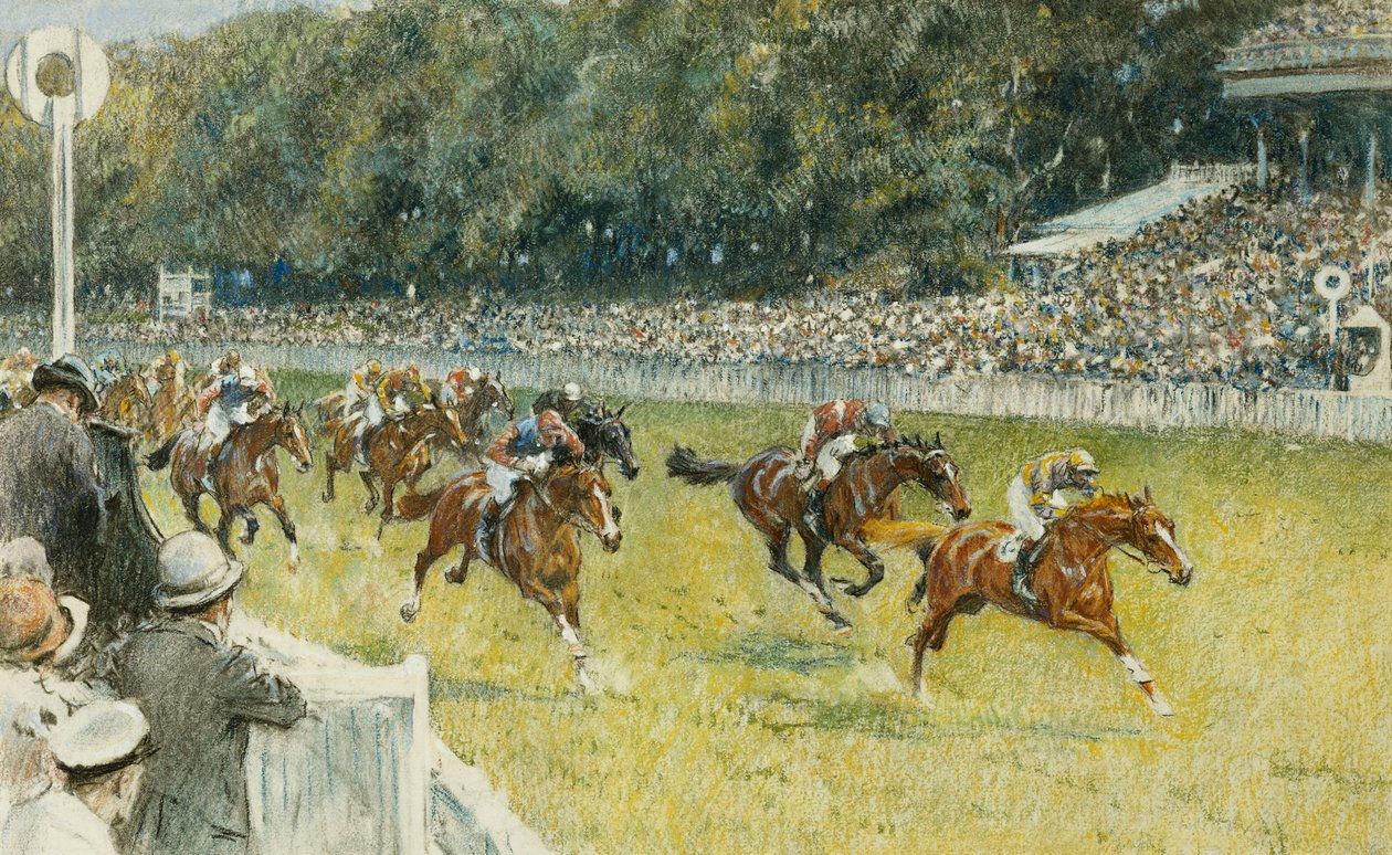 A Finish at Goodwood, 1929 af Gilbert Holiday