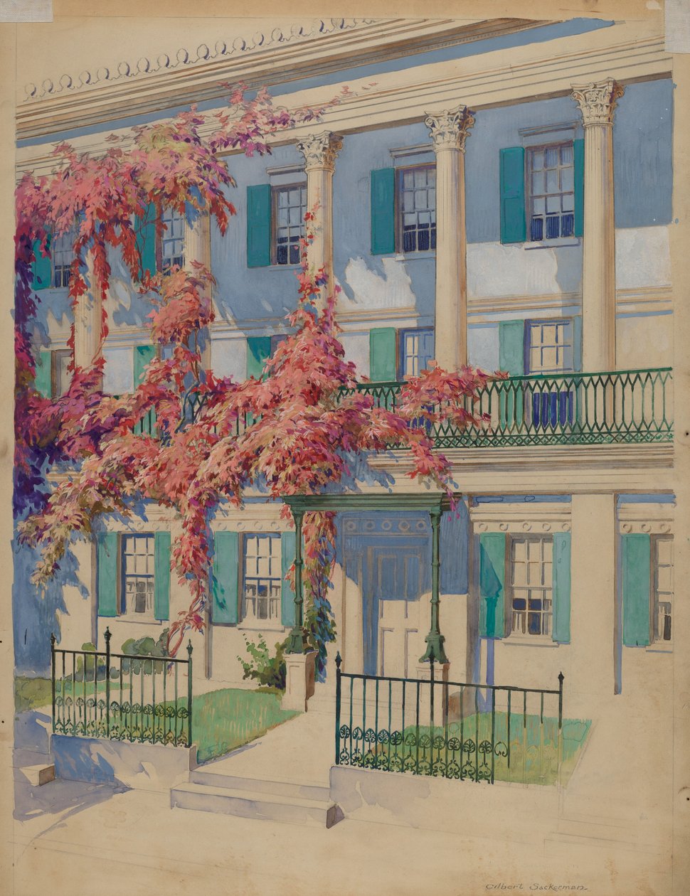 Støbejerns havebalkon af Gilbert Sackerman