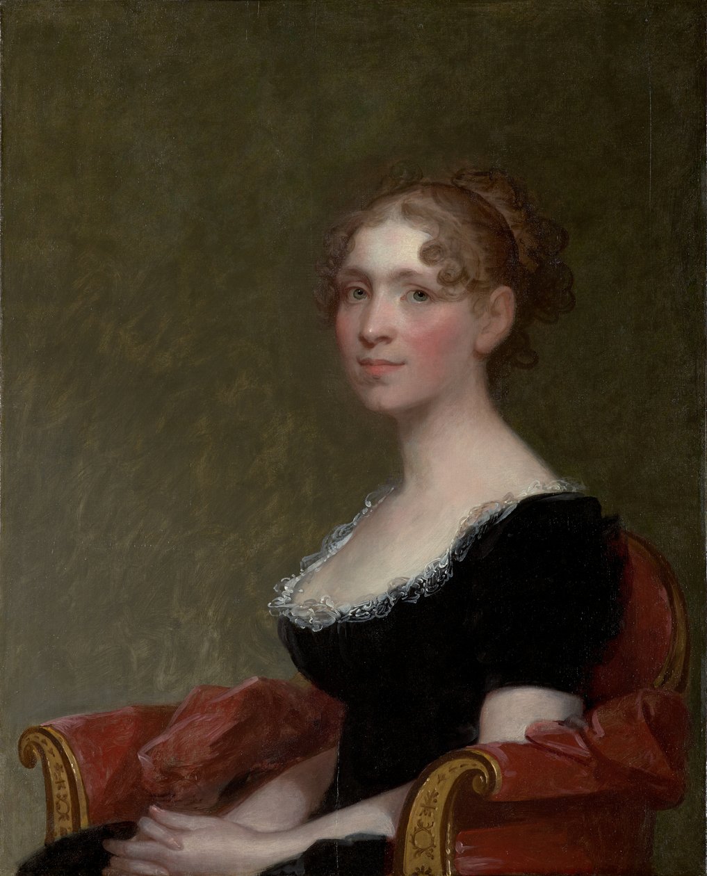 Mrs. Charles Davis (Eliza Bussey) (1783-1841), ca. 1808-09 (olie på træpanel) af Gilbert Stuart
