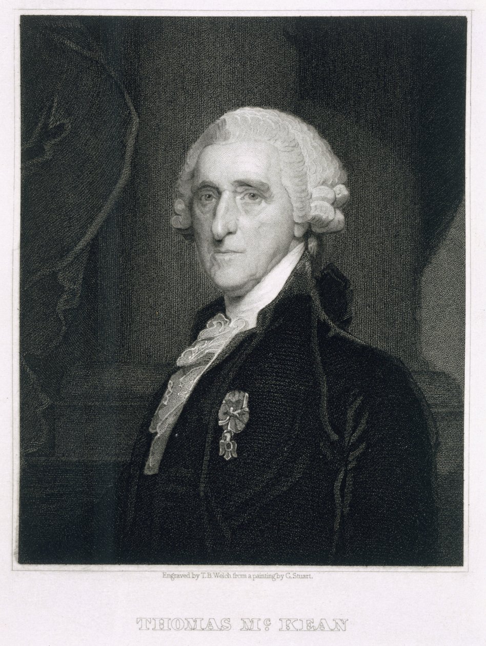 Portræt af Thomas McKean, indgraveret af Thomas B. Welch (1814-74) af Gilbert Stuart