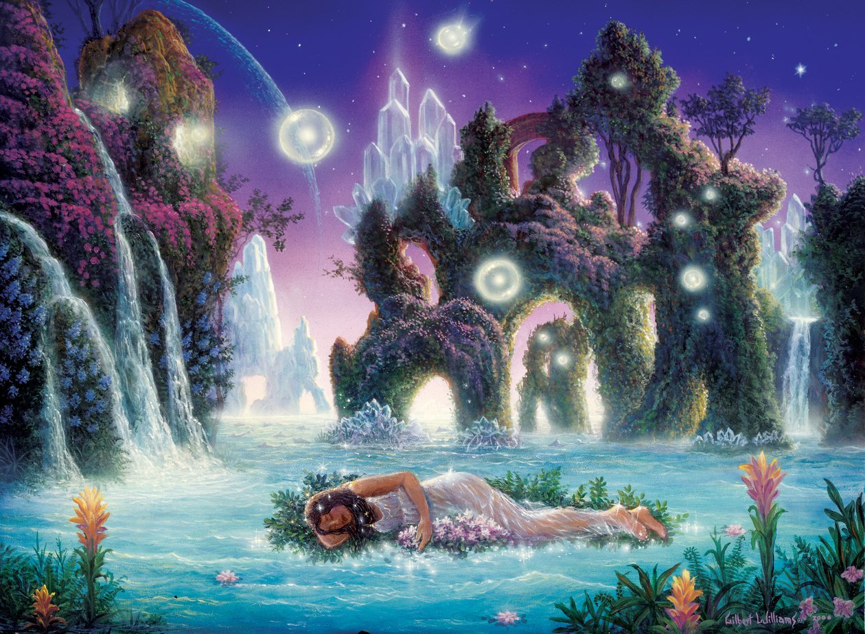 The dreamer, 2000 (akryl på plade) af Gilbert Williams
