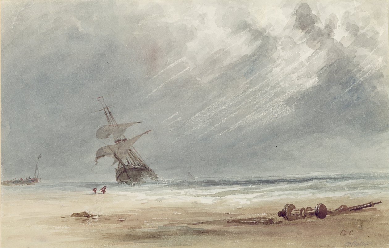 Storm over en kyst af Giles Firman Phillips