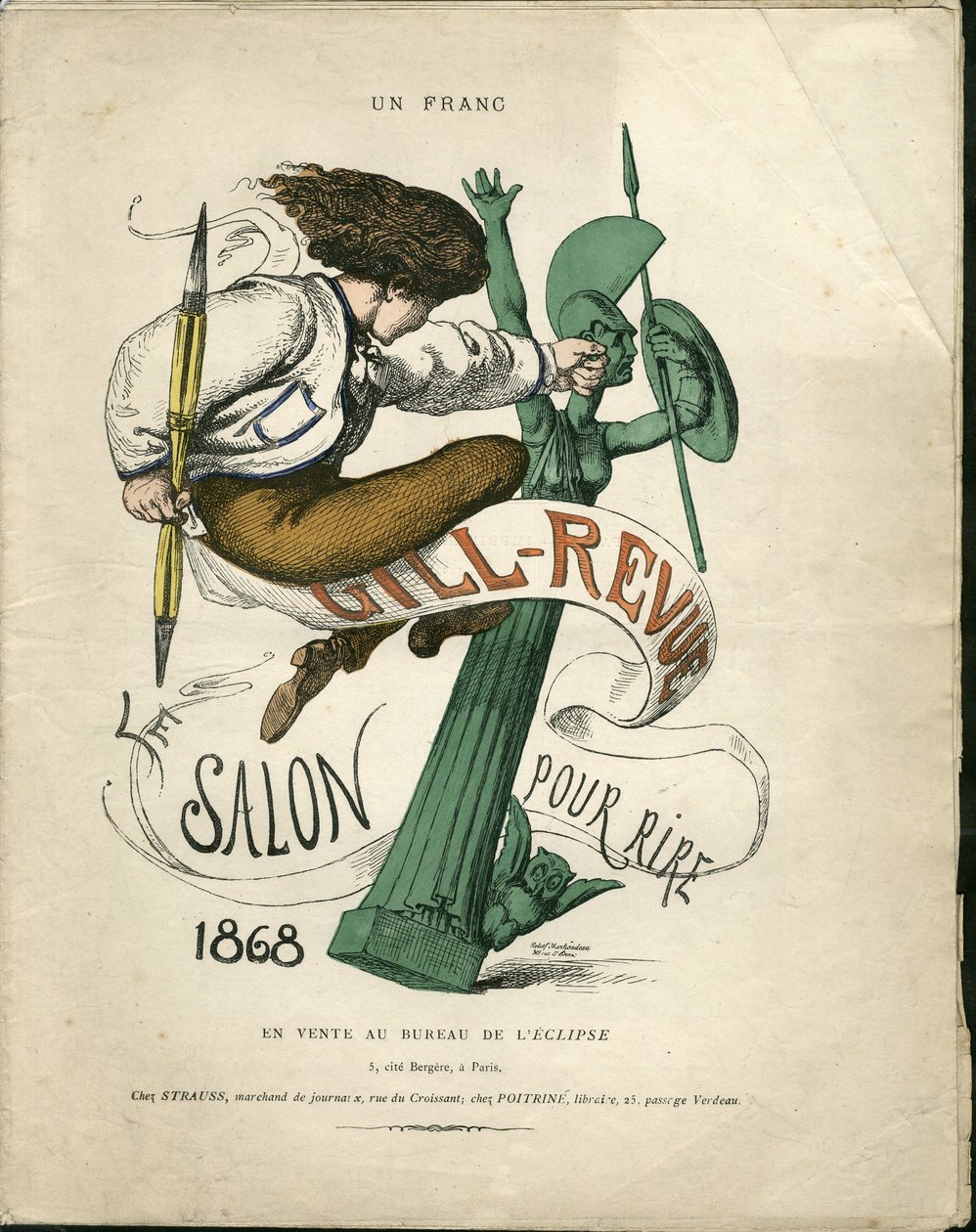 Illustration af Louis Alexandre Gosset de Guines dit Gill (1840-1885) til forsiden af "" Gill-Revue"" af Gill