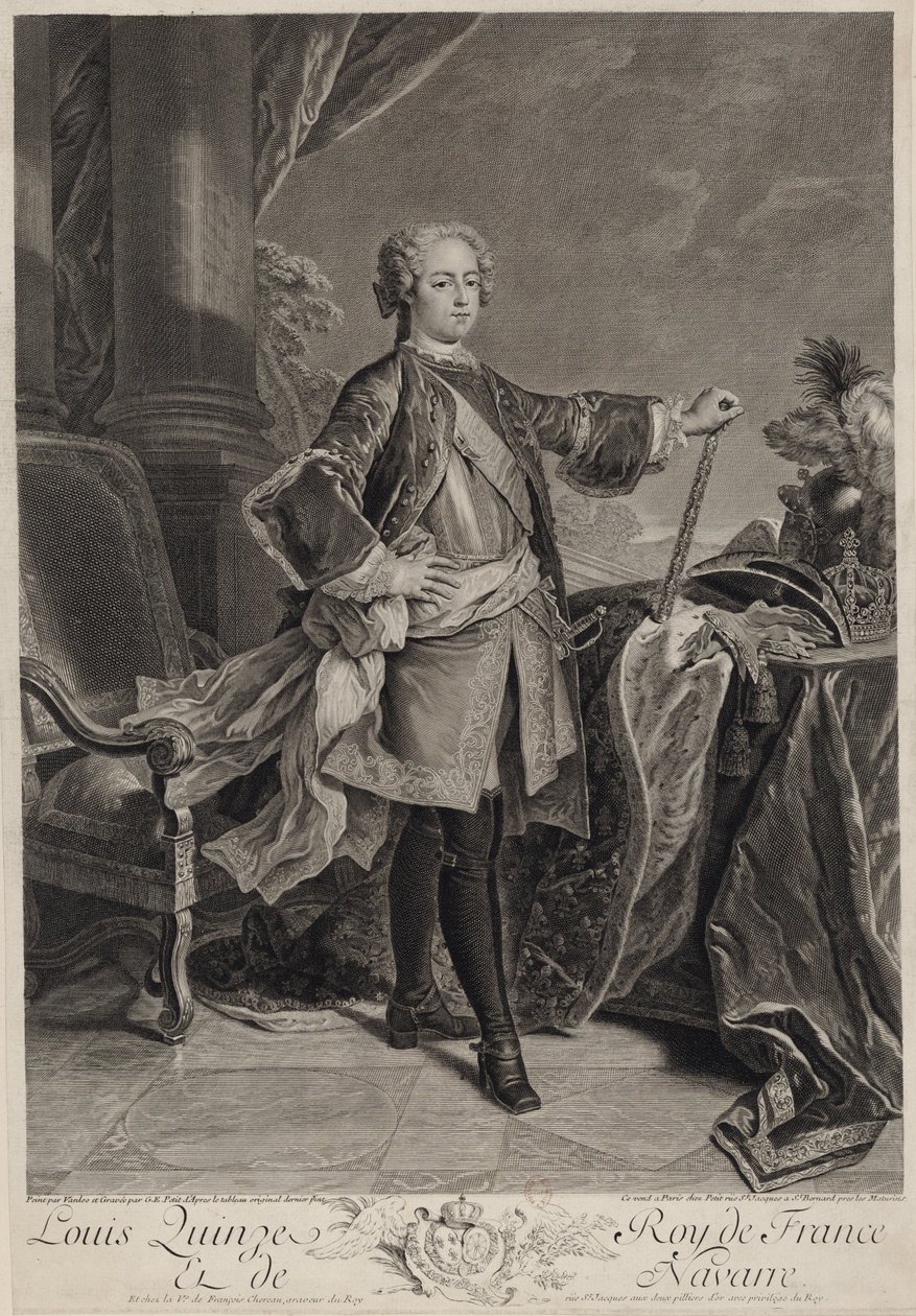 Portræt af Louis XV af Frankrig af Gilles Edme Petit