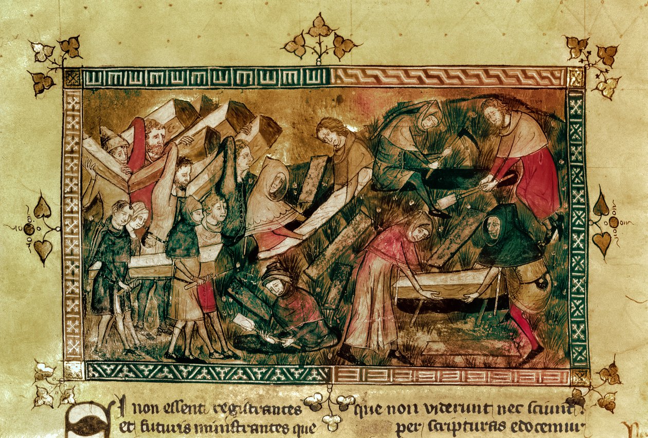 Den sorte død ved Tournai, 1349 (se også 33793) af Gilles Le Muisit