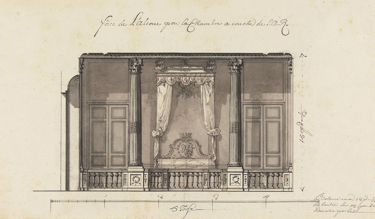 Sengalkove til Duc dOrléans, Palais Royal, Paris af Gilles Marie Oppenord
