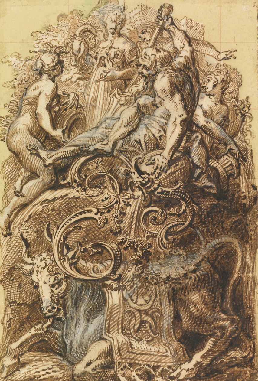 Design til Illuminated Initial F af Gilles Marie Oppenord