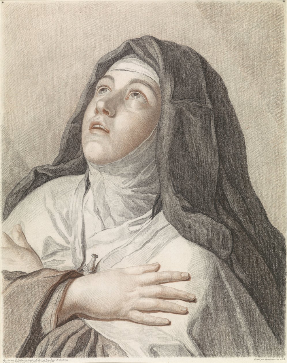 Sankt Theresa i bøn af Gilles Antoine Demarteau