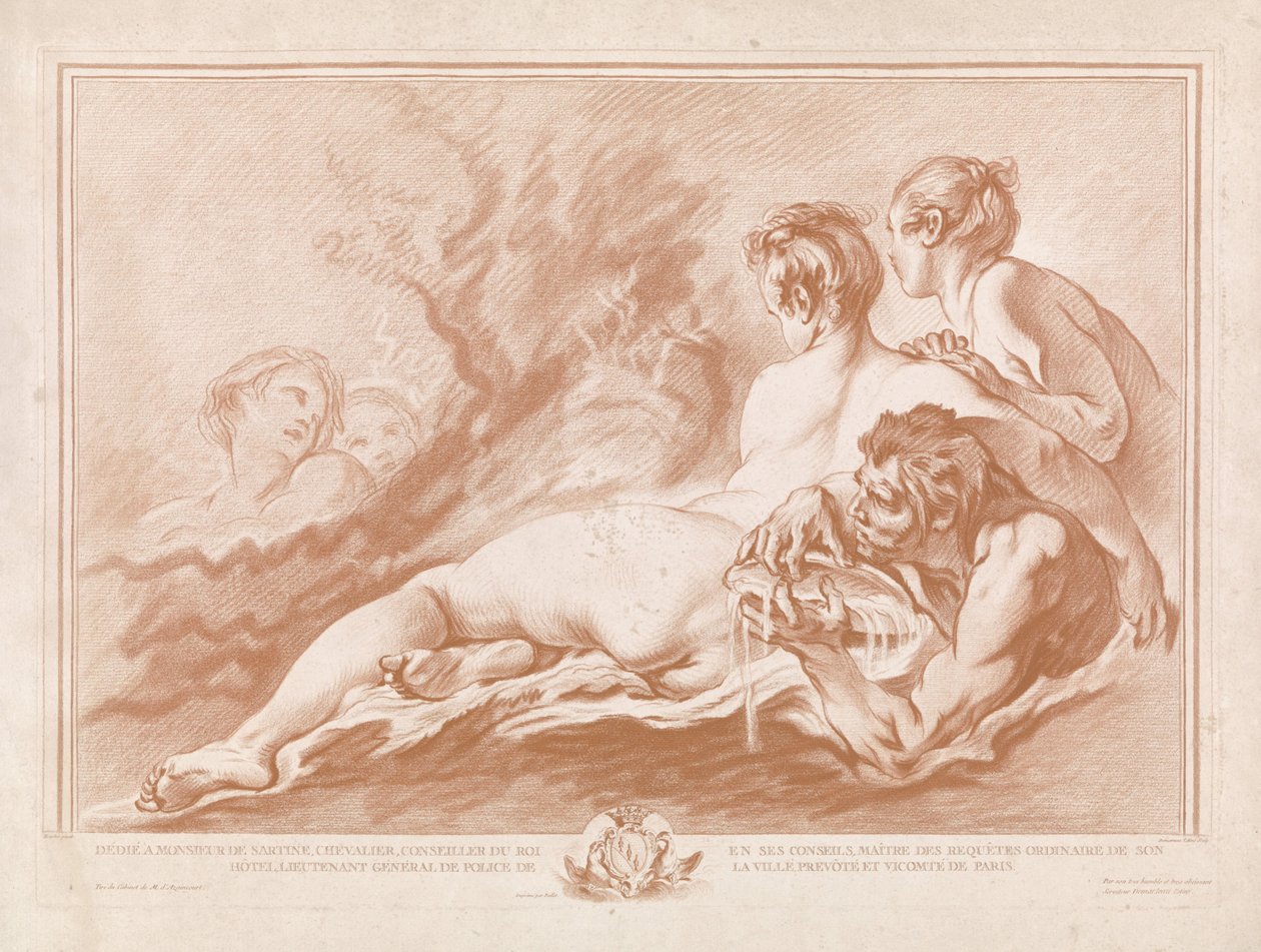 Allegoriske figurer i havet af Gilles Demarteau