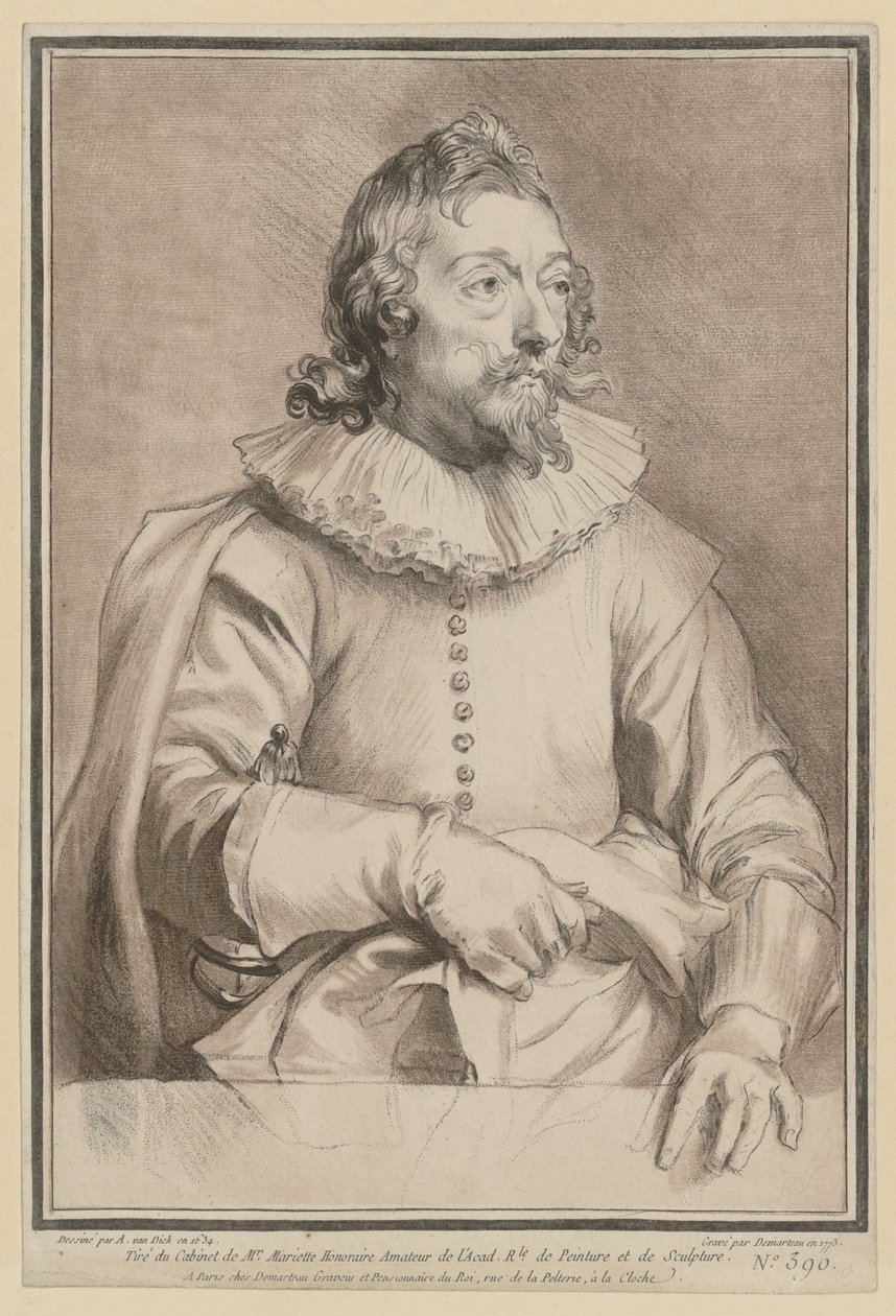 Portræt af Jacomo de Cachiopin af Gilles Demarteau