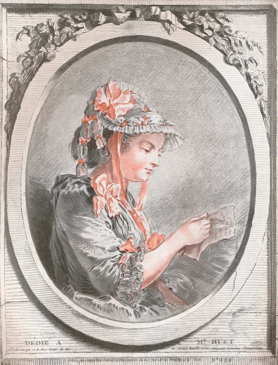 Portræt af Madame Huet, c1773 af Gilles Demarteau