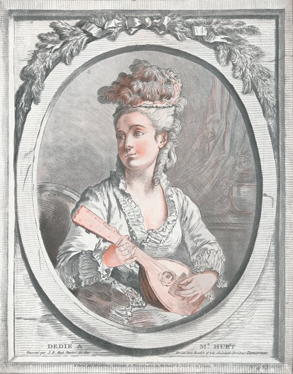 Portræt af Madame Huet, c1700-tallet af Gilles Demarteau
