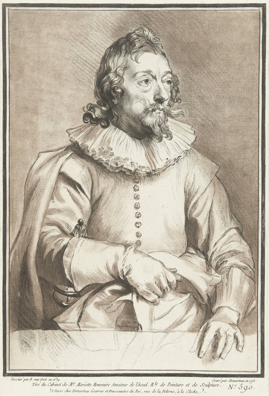 Portræt af mand af Gilles Demarteau