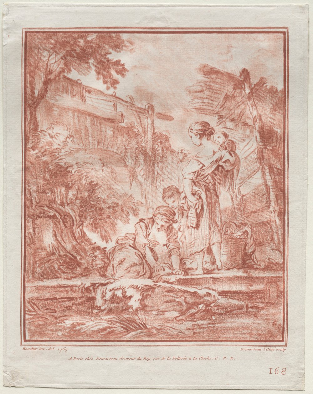 Vaskekonen, 1767. af Gilles Demarteau