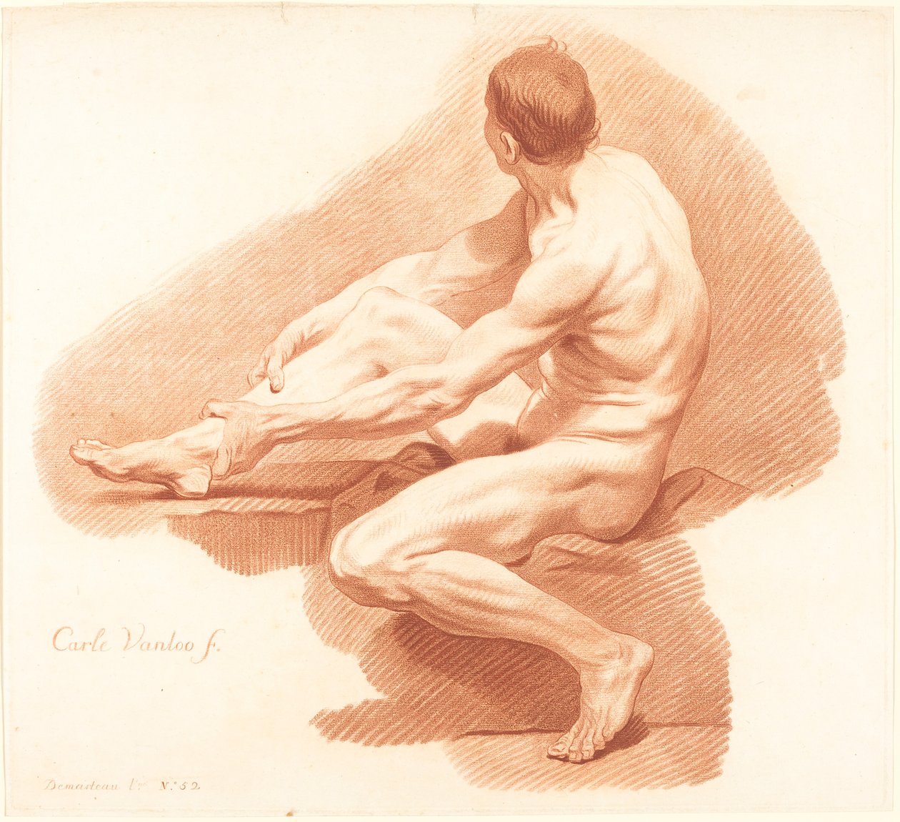 Akademi af Gilles Demarteau, the Elder after Carle Van Loo