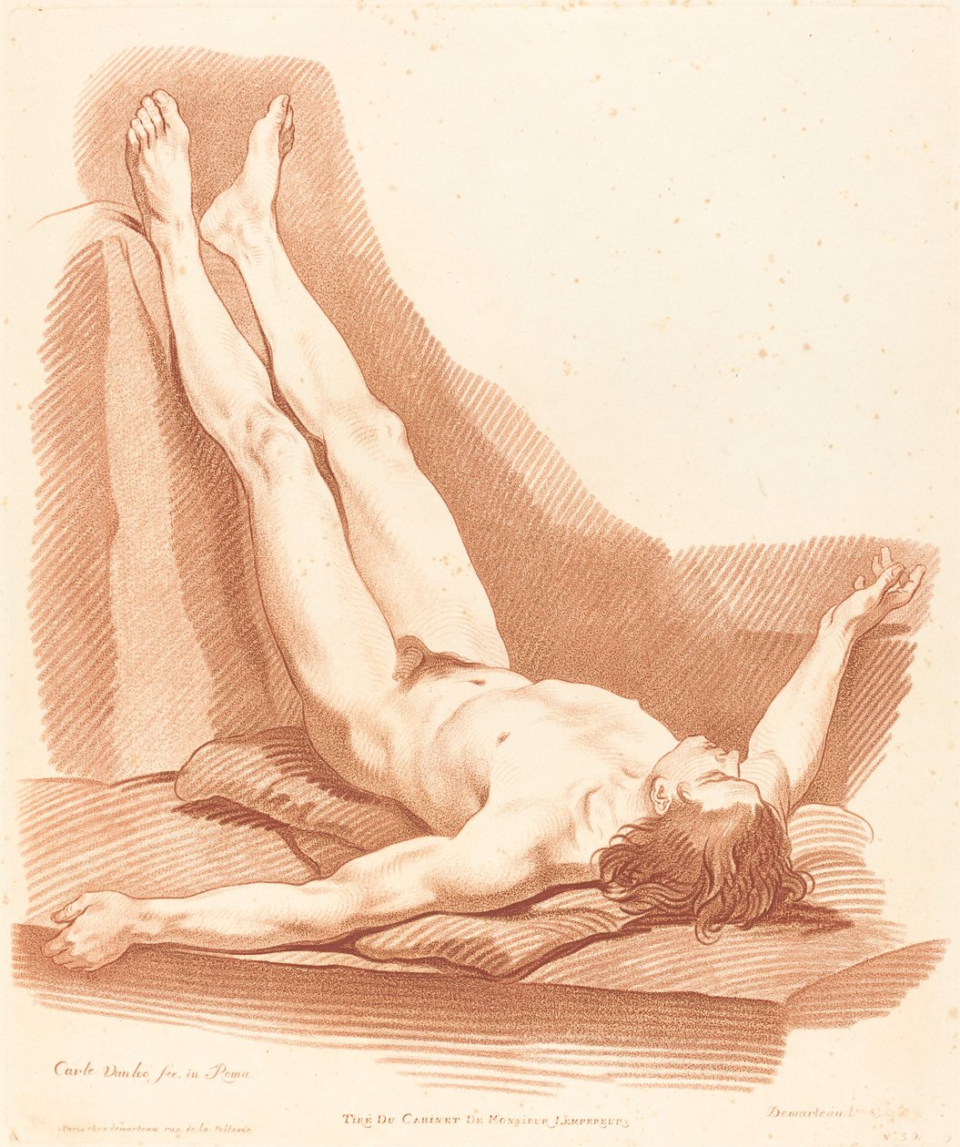 Akademi af Gilles Demarteau, the Elder after Carle Van Loo