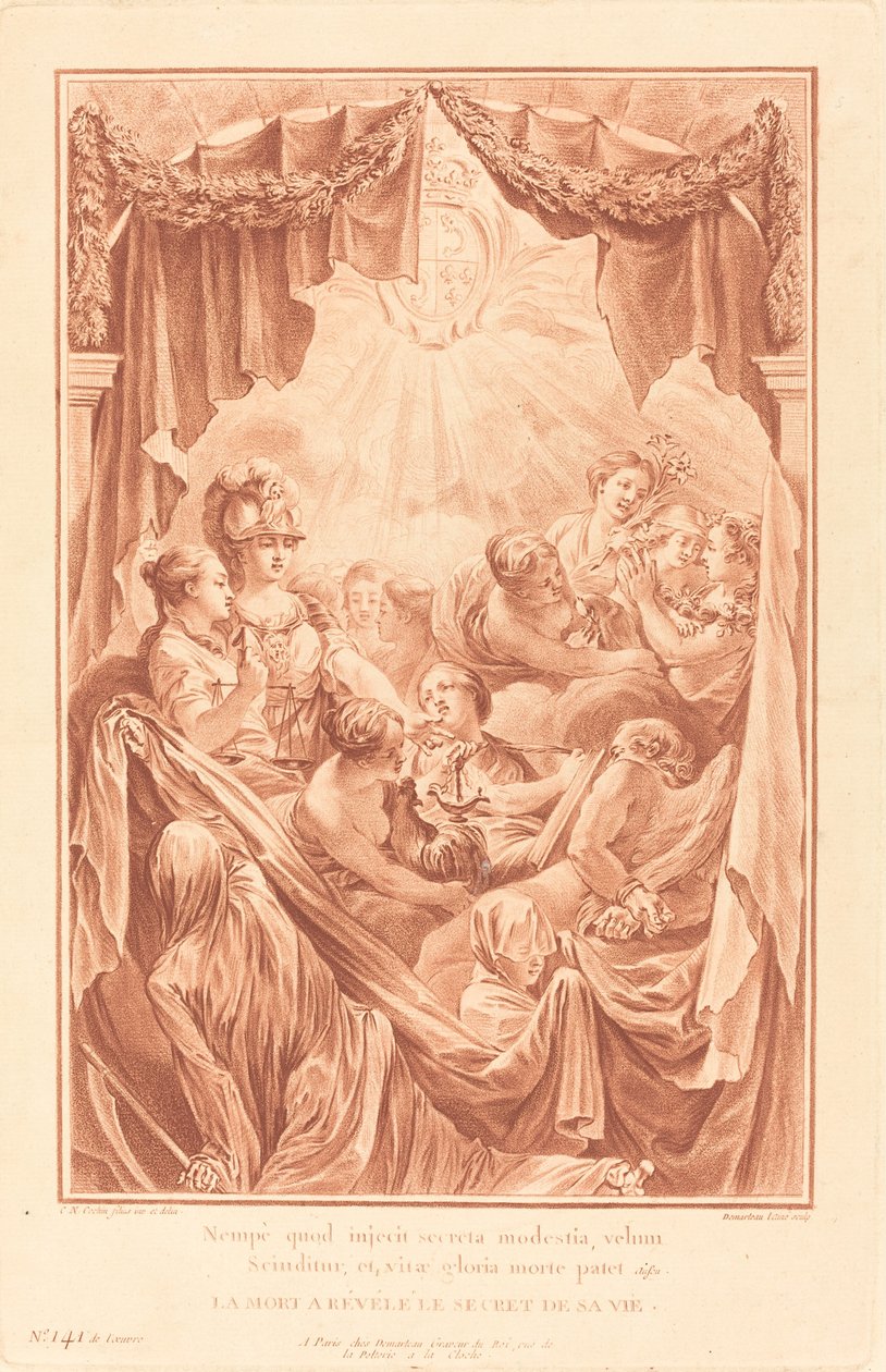 Allegori om Dauphinens død af Gilles Demarteau, the Elder after Charles Nicolas Cochin II