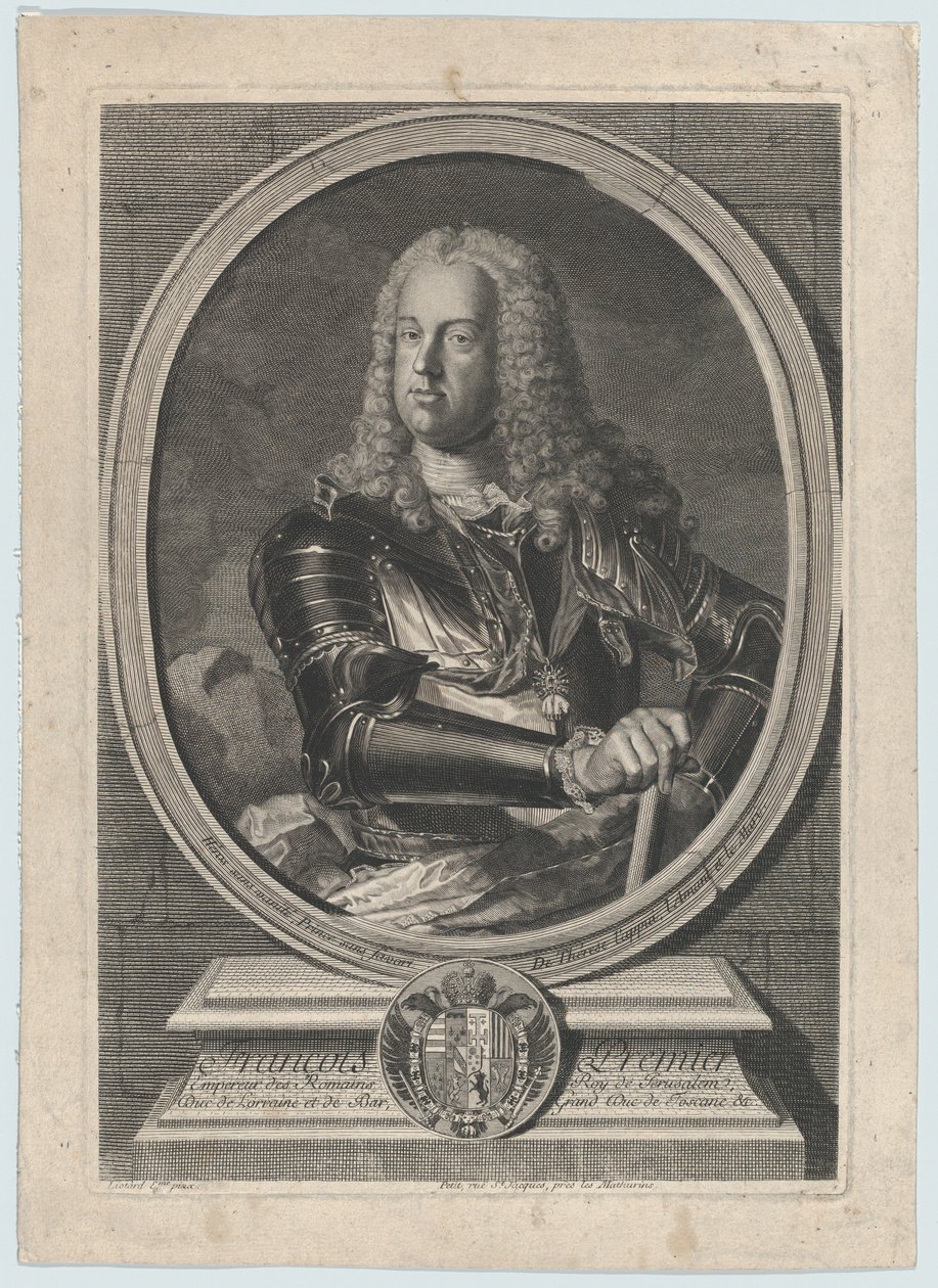 Portræt af Frans I, ca. 1745. af Gilles Jacques Petit