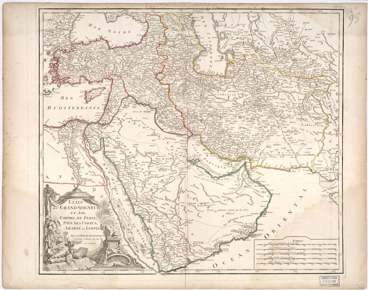 Stater af Grand Seignor i Asien - Empire of Persia, Land of the Usbecs, Arabia and Egypt af Gilles Robert De Vaugondy