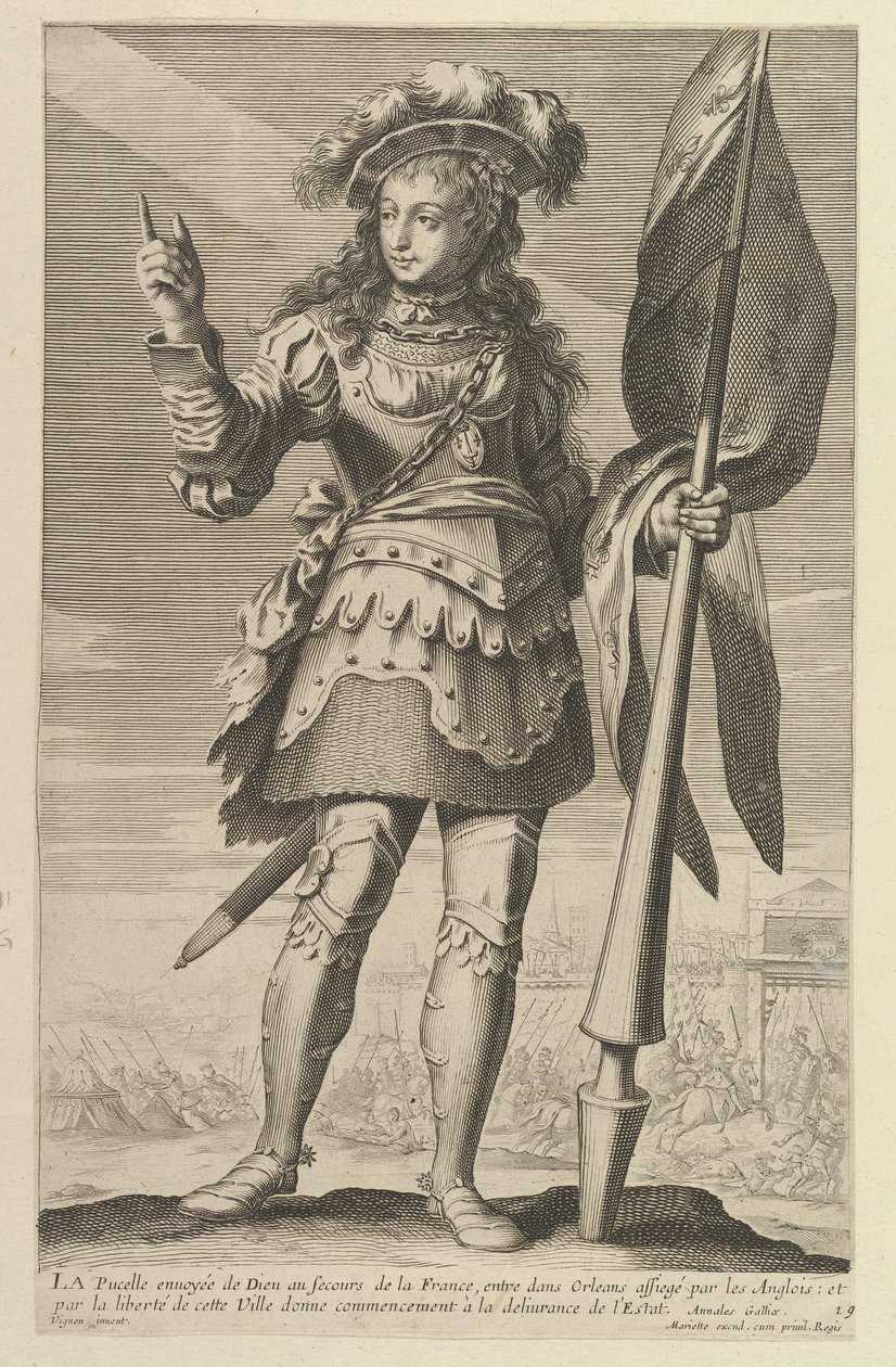 Jomfruen af ​​Orleans, 1647. Skaber: Gilles Rousselet, Abraham Bosse. af Gilles Rousselet and Abraham Bosse