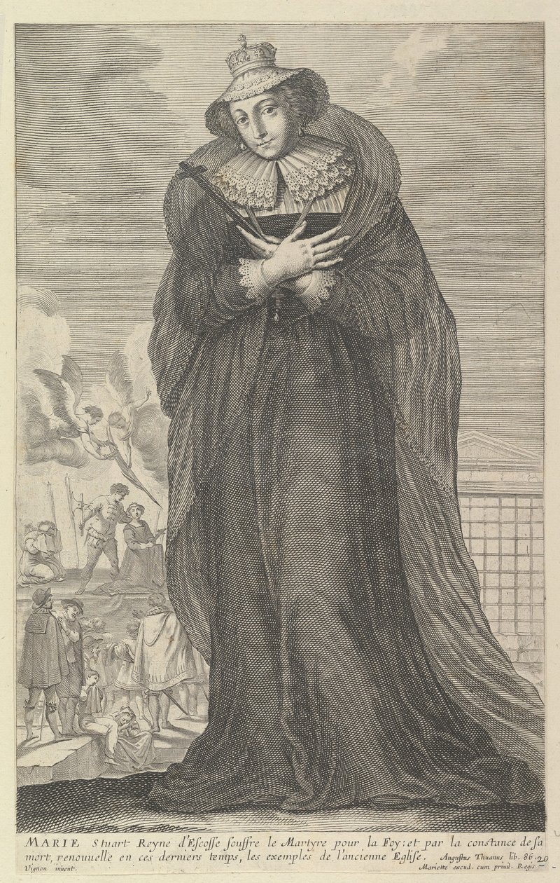 Marie Stuart, 1647. Skaber: Gilles Rousselet, Abraham Bosse. af Gilles Rousselet and Abraham Bosse