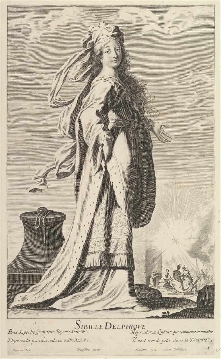 Delphic Sibyll, ca. 1635. Skaber: Gilles Rousselet, Abraham Bosse. af Gilles Rousselet and Abraham Bosse