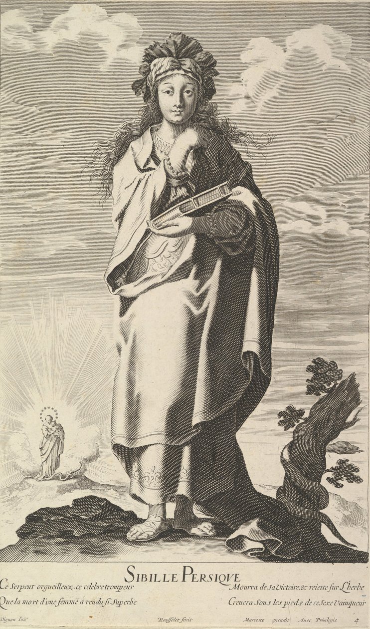 Persisk Sibylle, ca. 1635. Skaber: Gilles Rousselet, Abraham Bosse. af Gilles Rousselet and Abraham Bosse